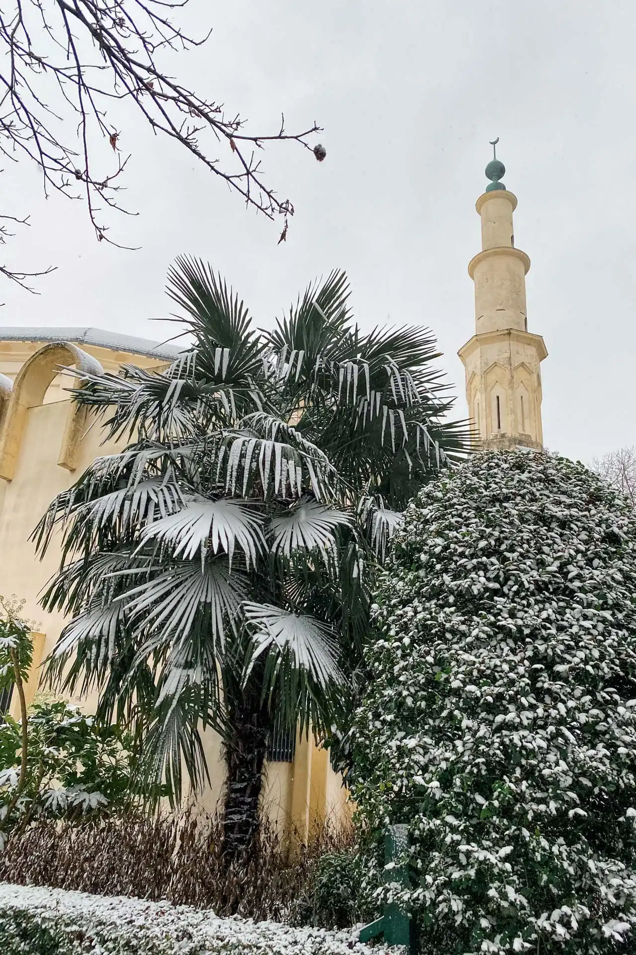 La Grande Mosquée de Bruxelles sous la neige