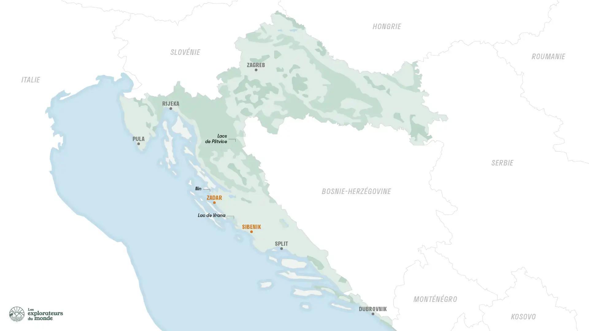Carte de la Croatie - Les Explorateurs du Monde