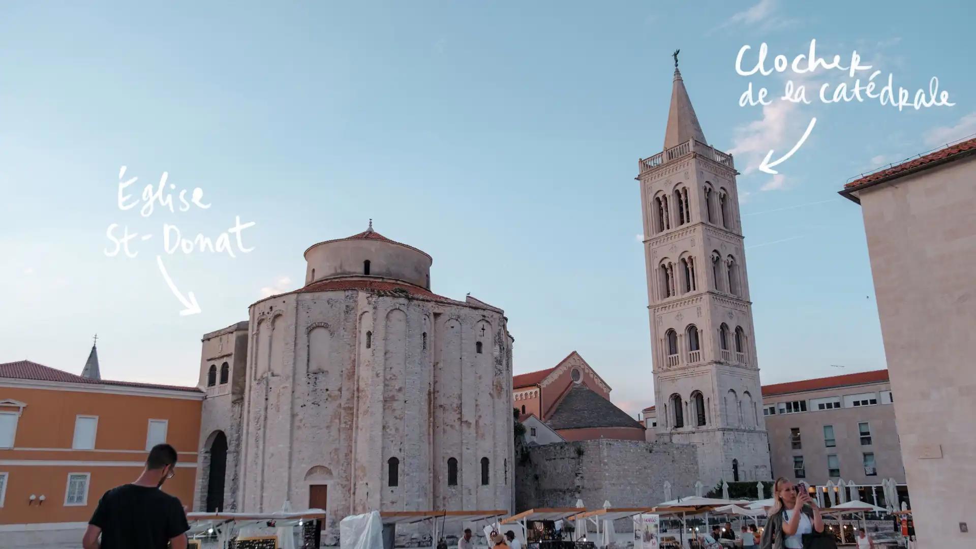 Église Saint-Donat et Clocher de la Cathédrale Sainte-Anastasie à Zadar