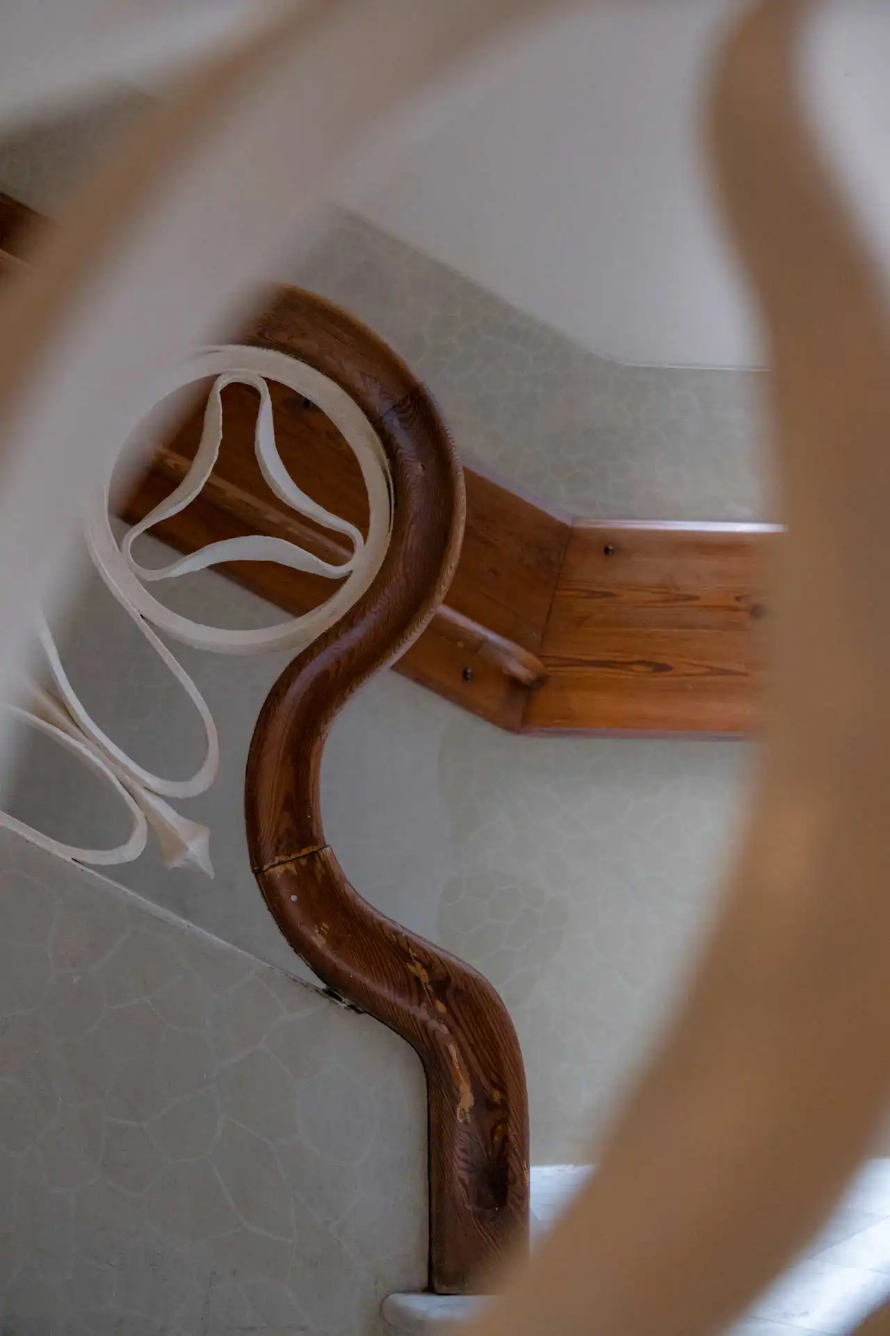 Détail de la rampe d'escalier de la Casa Batlló à Barcelone