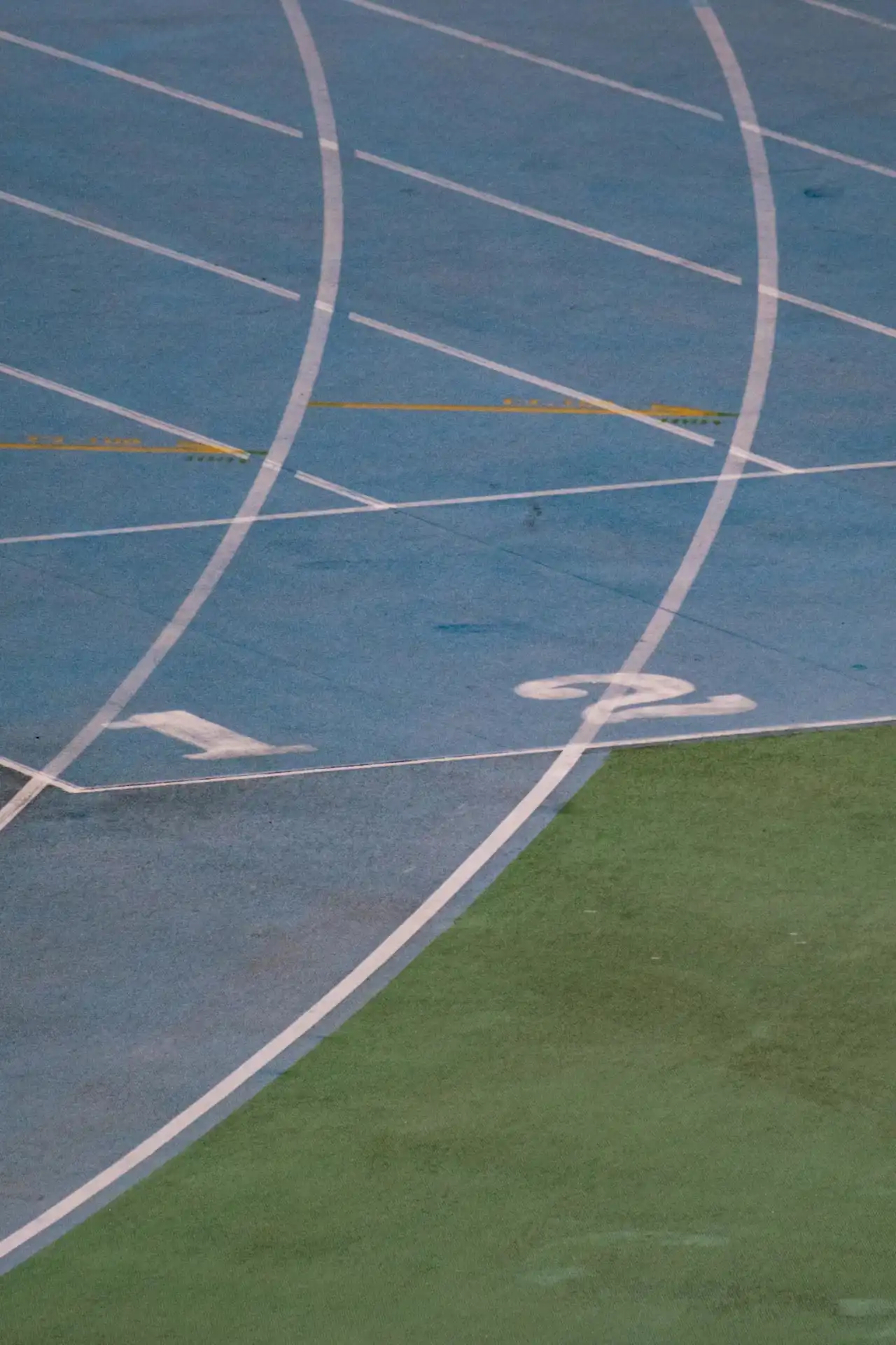 Détail de la piste d'athlétisme du stade olympique de Barcelone