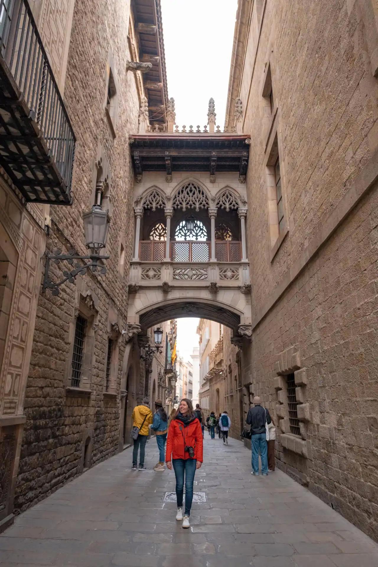 Pont del Bisbe dans le quartier Gotique à Barcelone