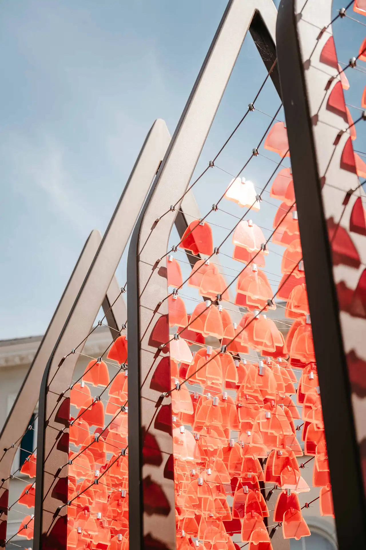 Walking pedestrian Art and Design in the City to Tournai