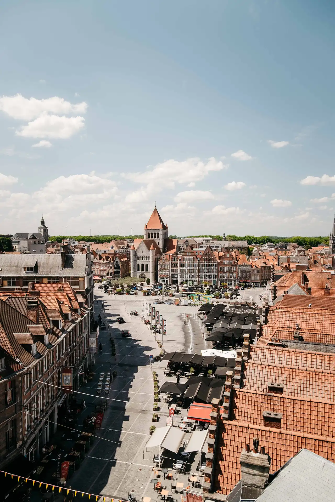 View on the Grand Place of Tournai since the Belfry