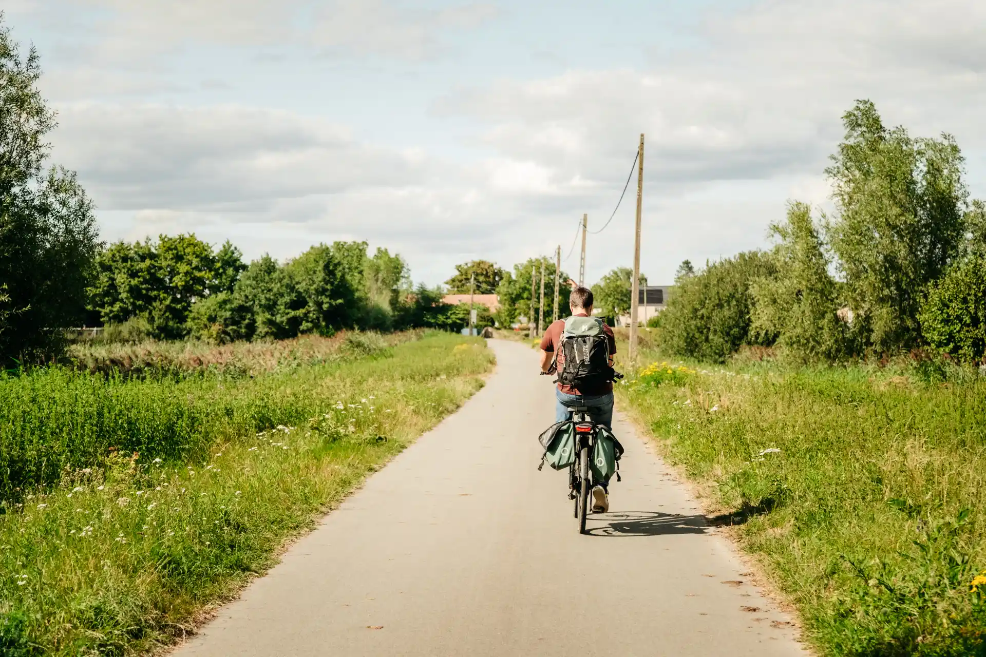 Balade à vélo le long de l'Escaut en Flandre, Belgique