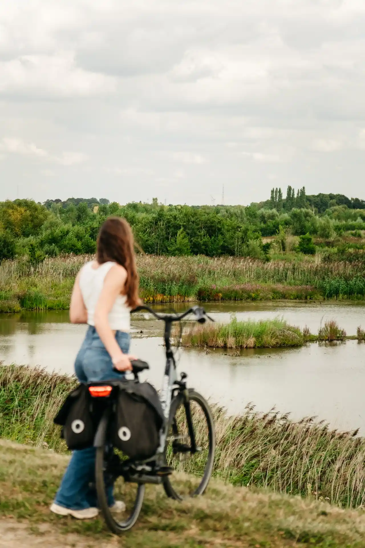 Balade à vélo le long de l'Escaut en Flandre, Belgique