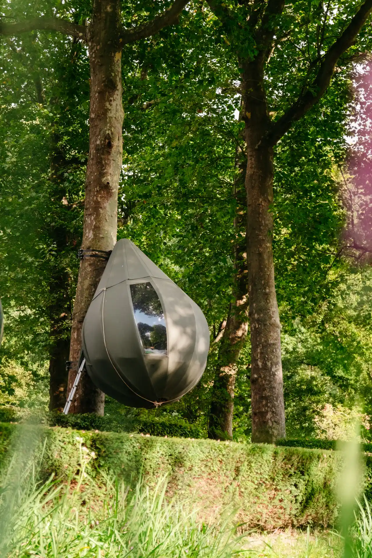 Unusual housing in the trees at the domain of Notelaer in Belgium