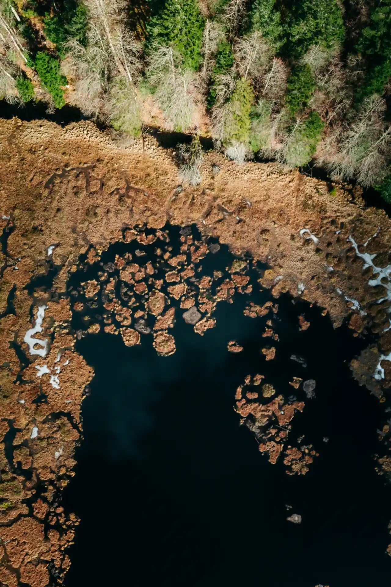 Vue drone du lac de Lispach